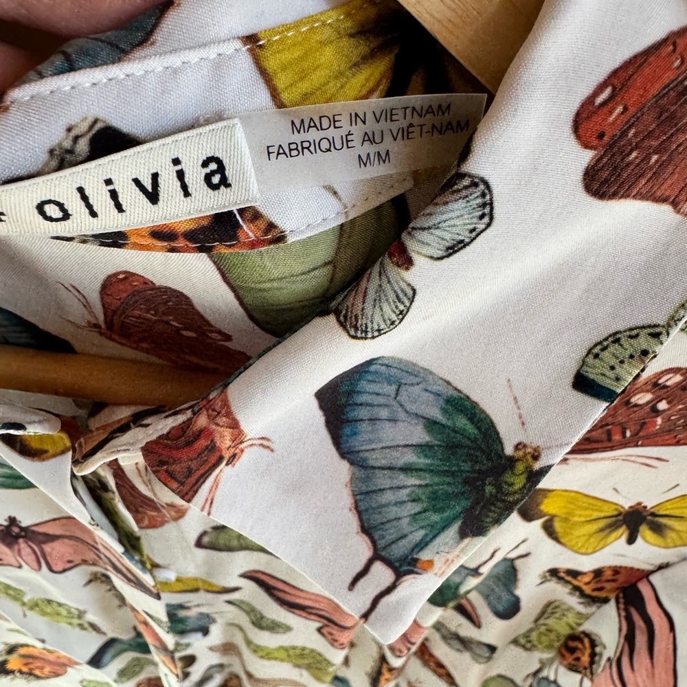 Alice + Olivia White Butterfly Print Polo Dress - Picture 3 of 4